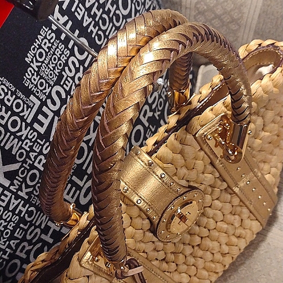 MICHAEL Michael Kors Wicker & leather Studded Sachel - Picture 13 of 16